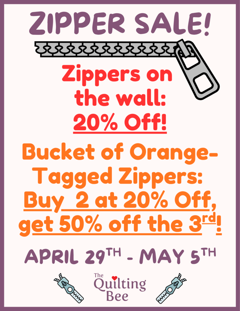 sewing zippers sale